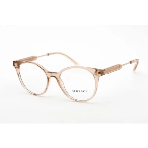 Versace Women's Eyeglasses - Transparent Brown Plastic Round Frame | VE3291 5215