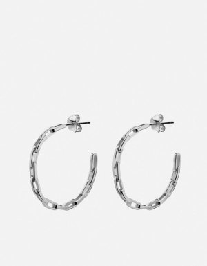 Volt Link Hoop Earrings, Sterling Silver