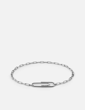 Volt Link Paper Clip Bracelet, Sterling Silver
