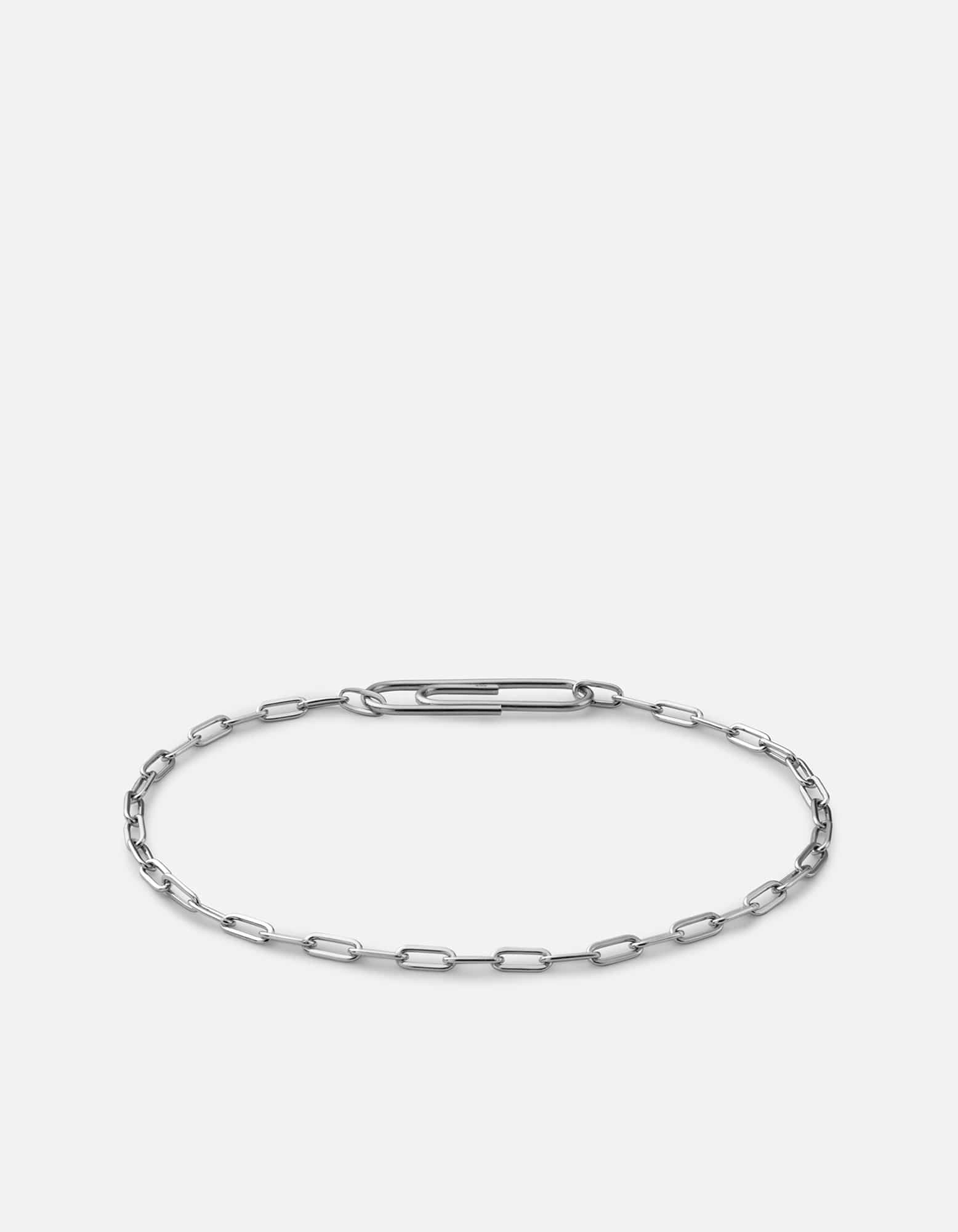 Volt Link Paper Clip Bracelet, Sterling Silver