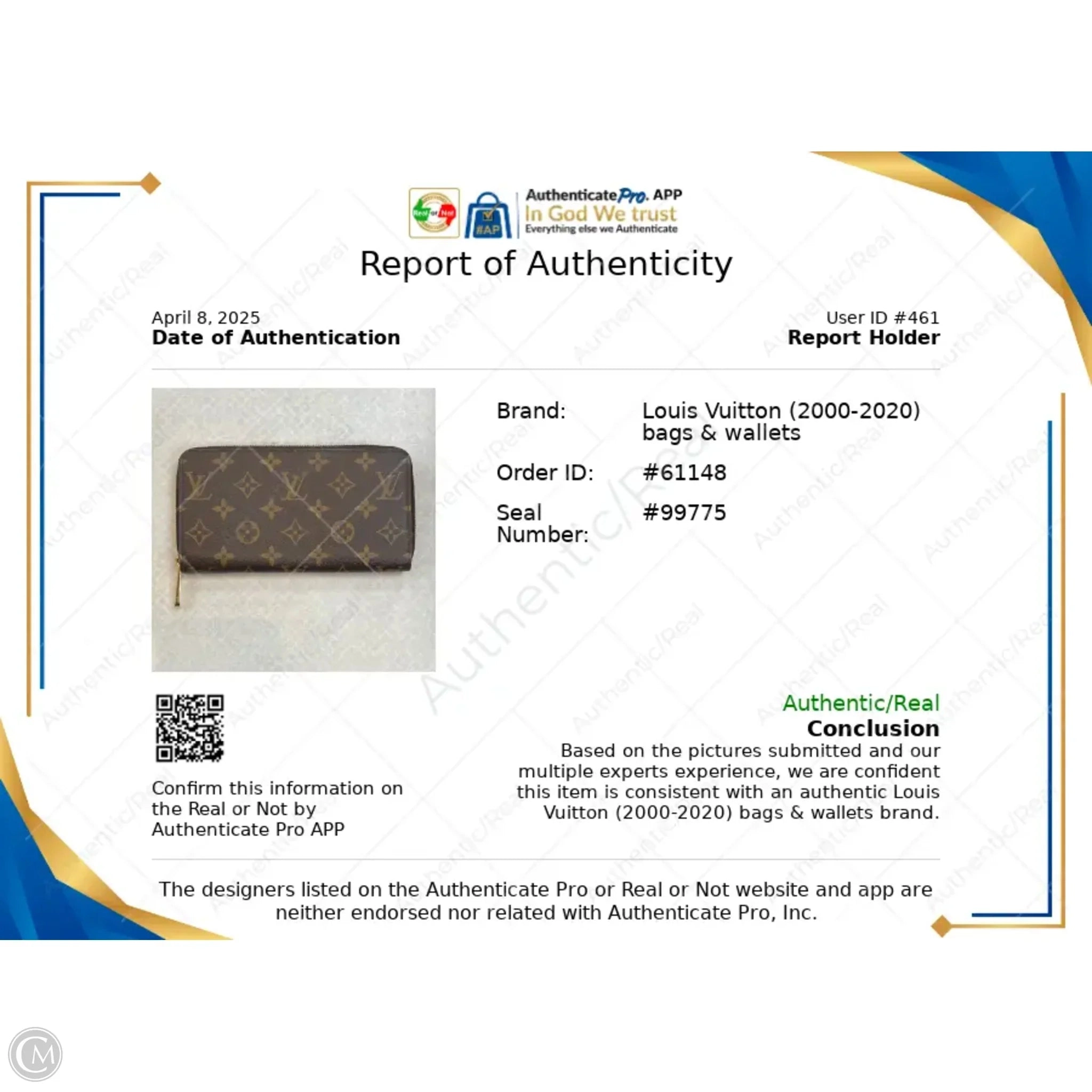 Wallet Luxury Designer By Louis Vuitton, Size: Medium