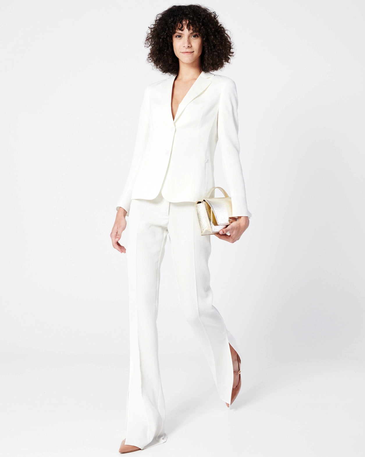 Wide Silk Pants with High Silts
