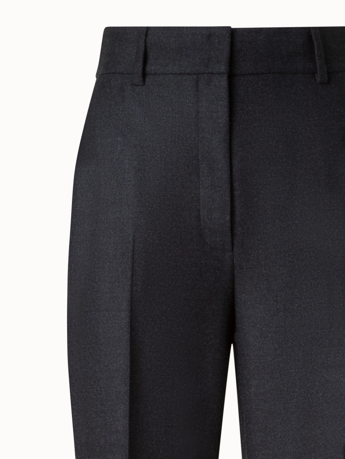 Wide Straight Wool Stretch Flannel Pants