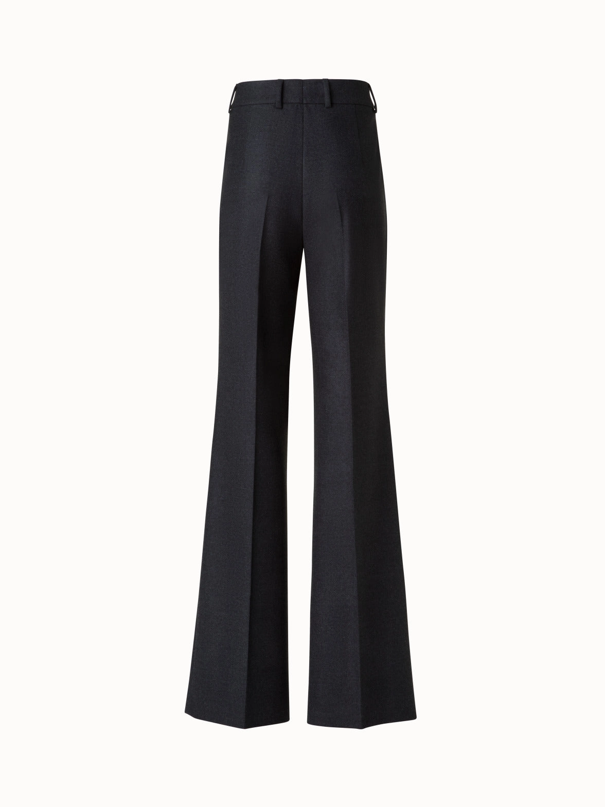 Wide Straight Wool Stretch Flannel Pants