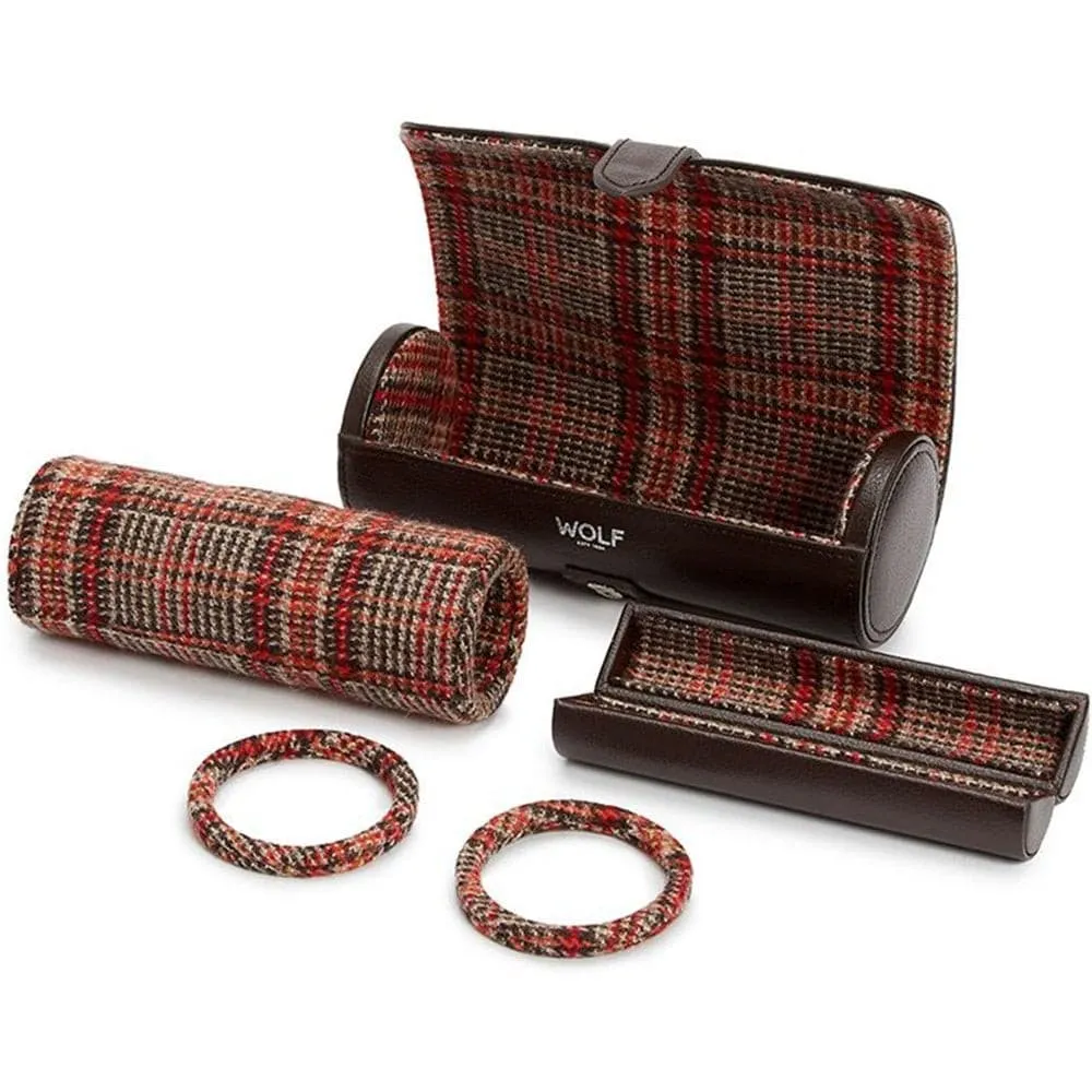 WM Brown Leather Triple Watch Roll