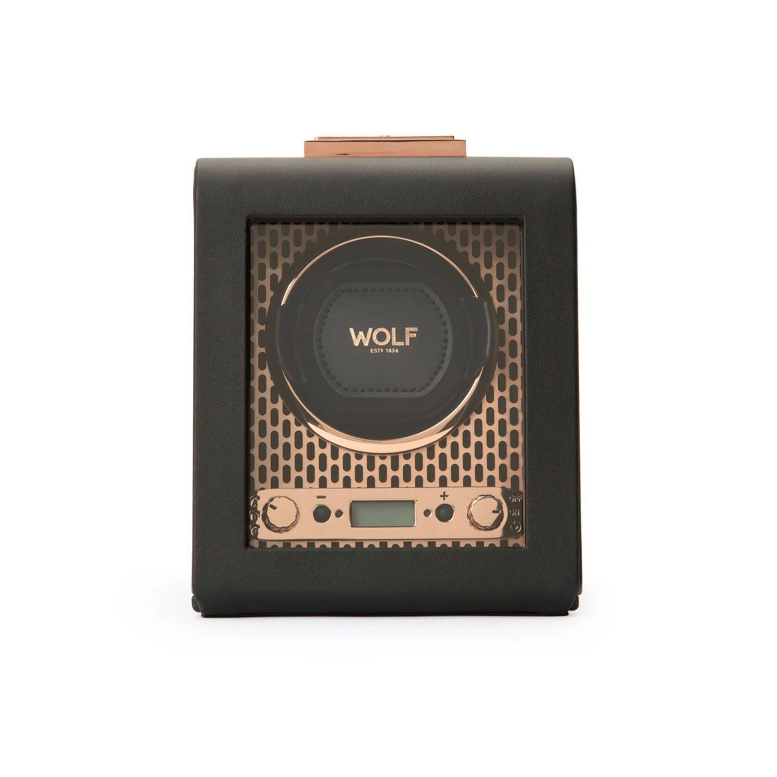 Wolf Axis Single Watch Winder Black & Copper 469116
