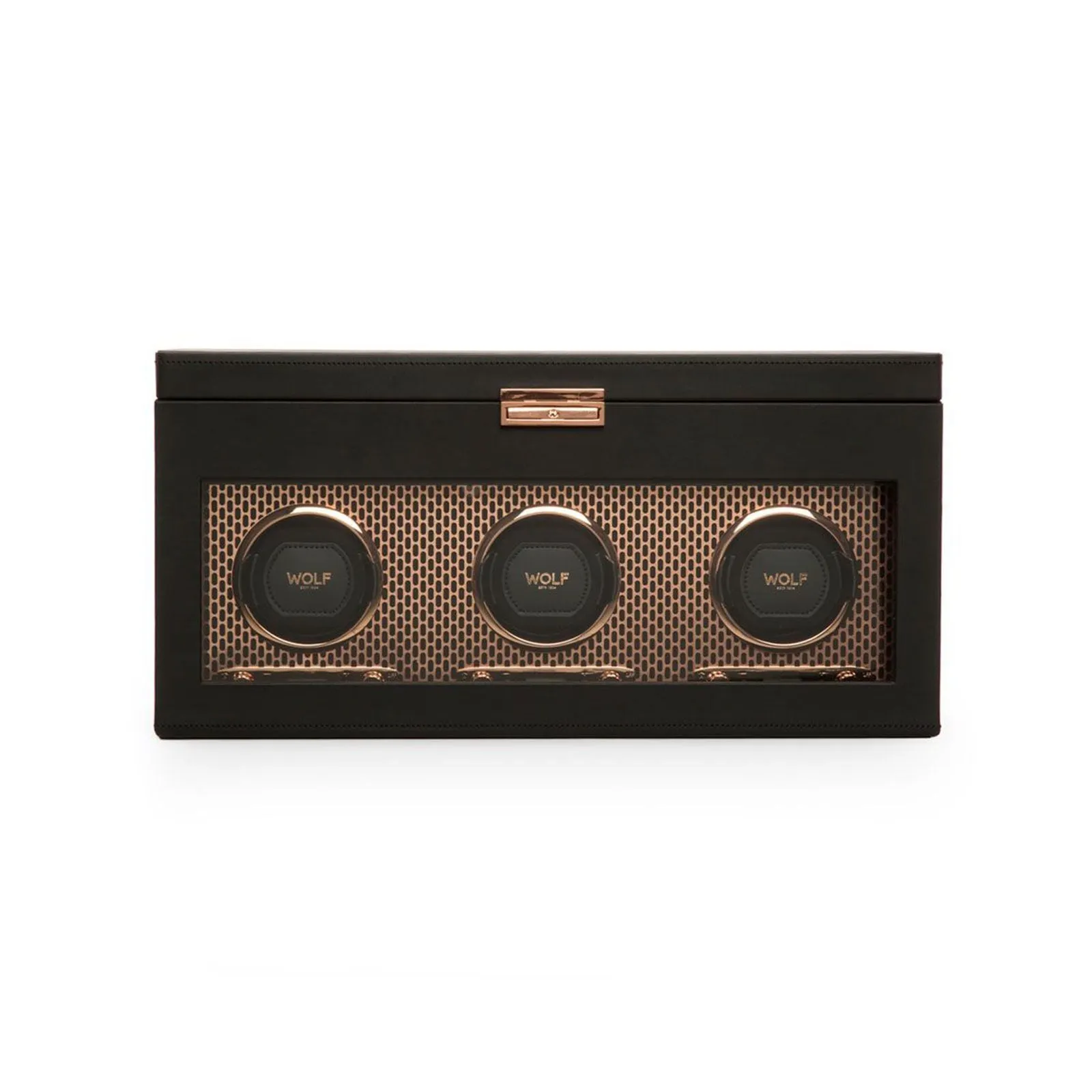 Wolf Axis Triple Watch Winder Black & Copper 469416