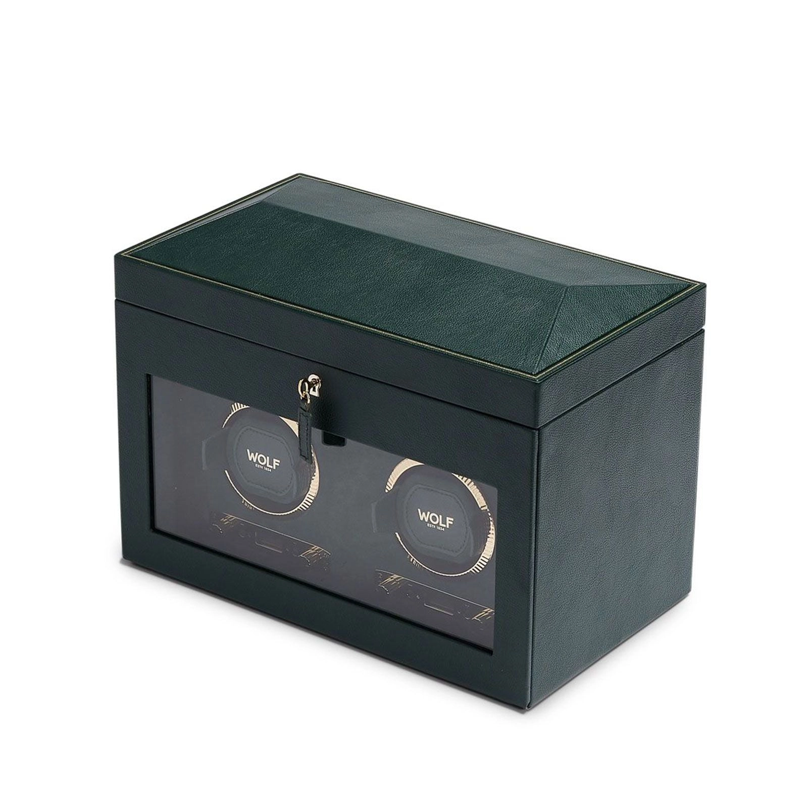 Wolf British Racing Double Watch Winder With Storage Green 792241