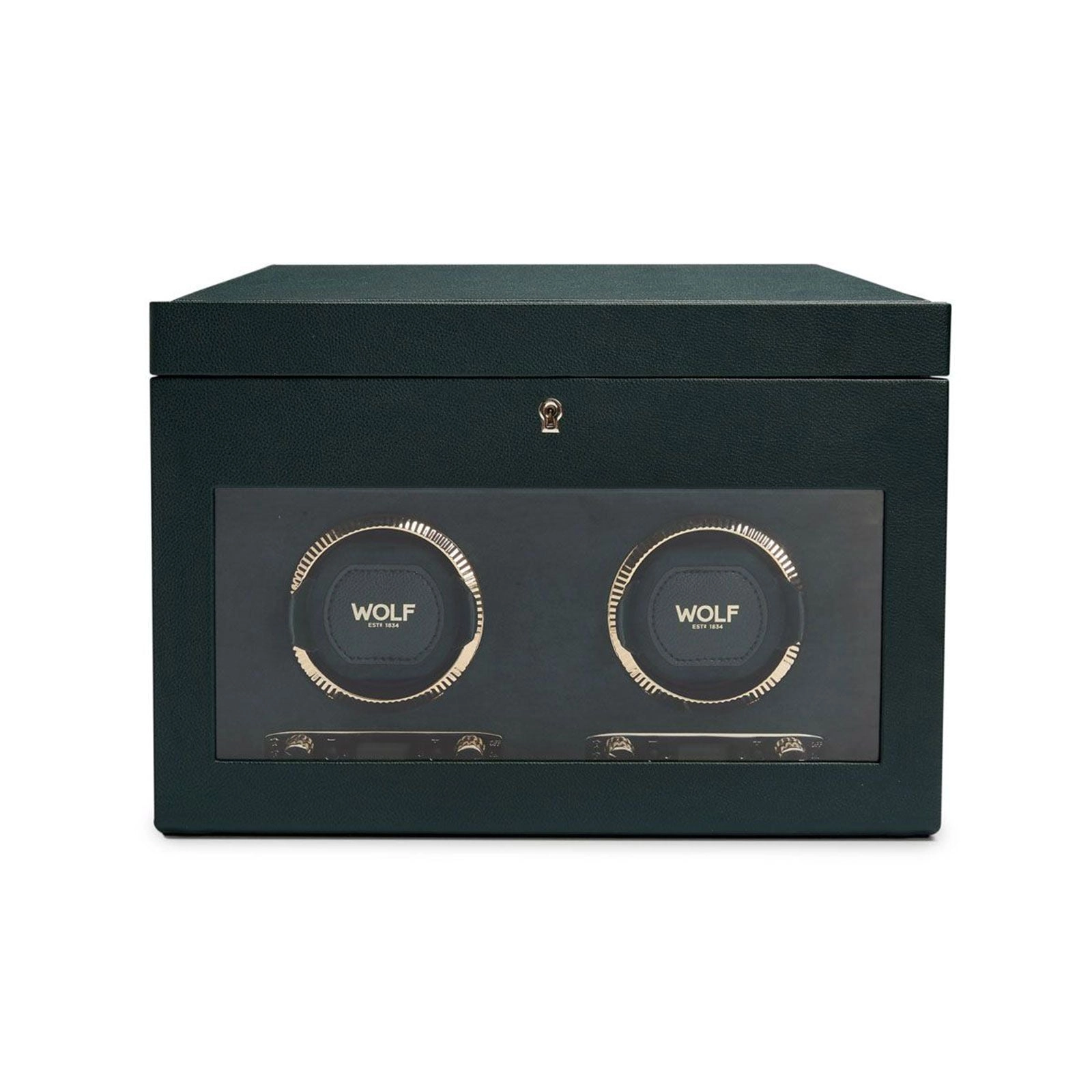 Wolf British Racing Double Watch Winder With Storage Green 792241