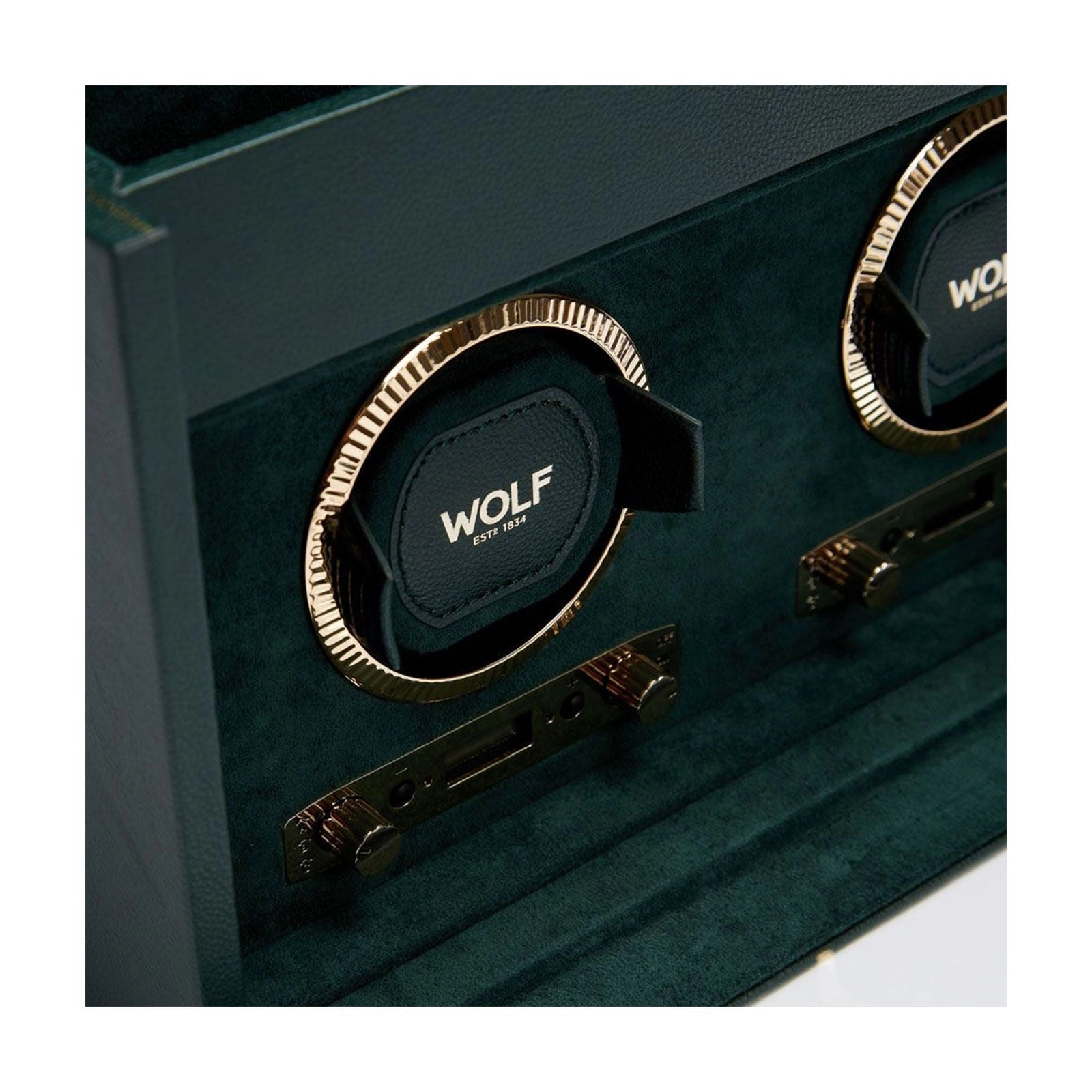 Wolf British Racing Double Watch Winder With Storage Green 792241