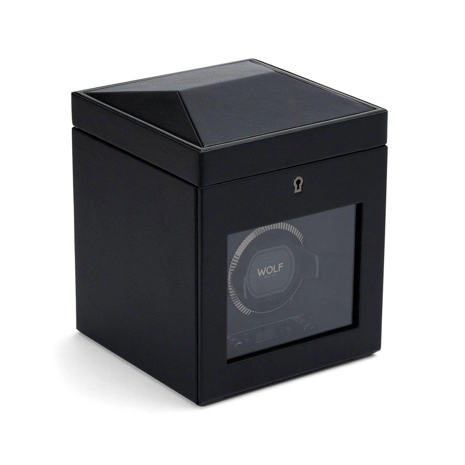 Wolf British Racing Single Watch Winder With Storage Black 792102