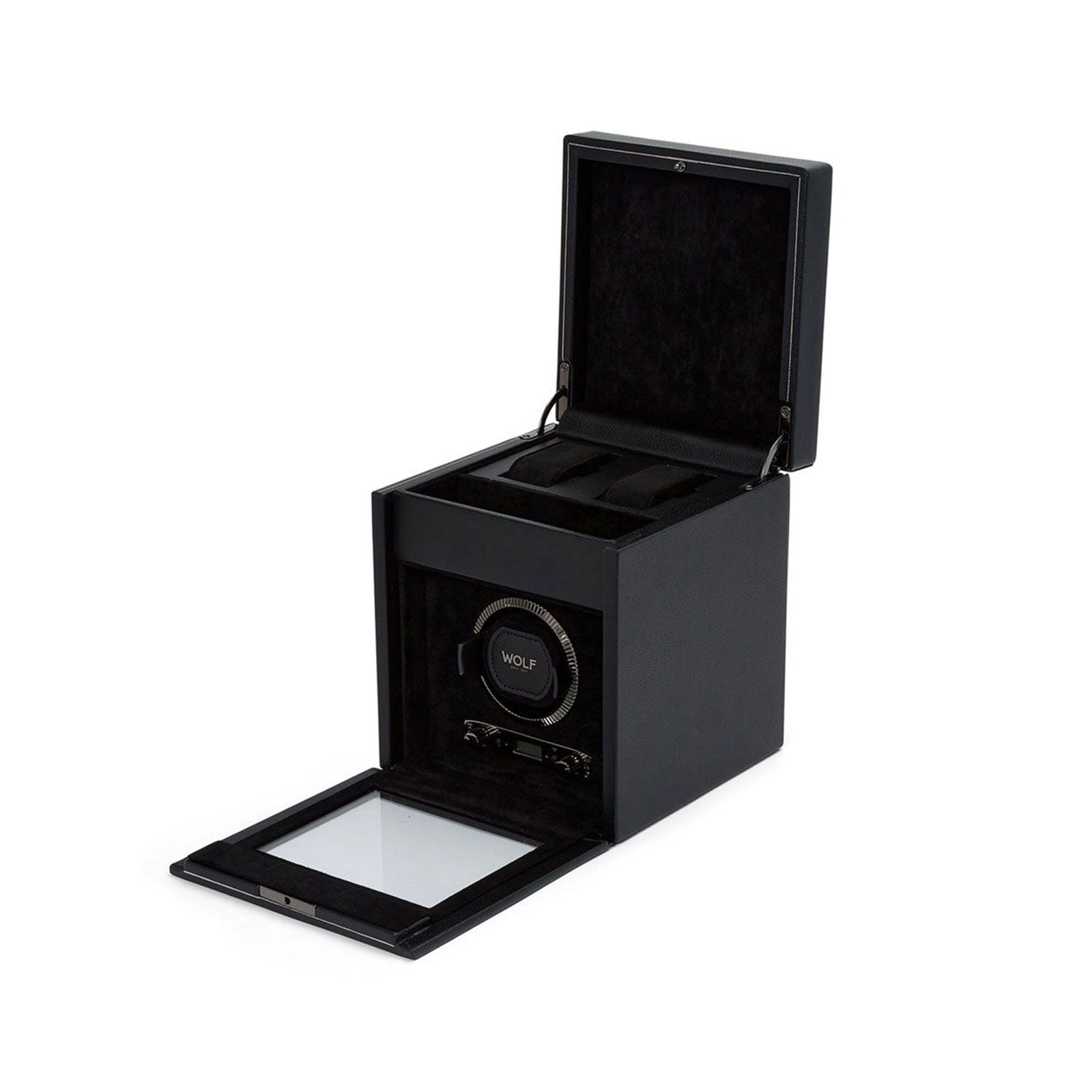 Wolf British Racing Single Watch Winder With Storage Black 792102