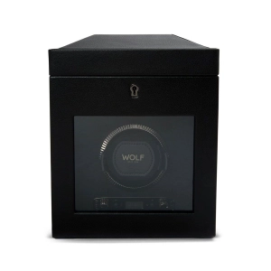 Wolf British Racing Single Watch Winder With Storage Black 792102