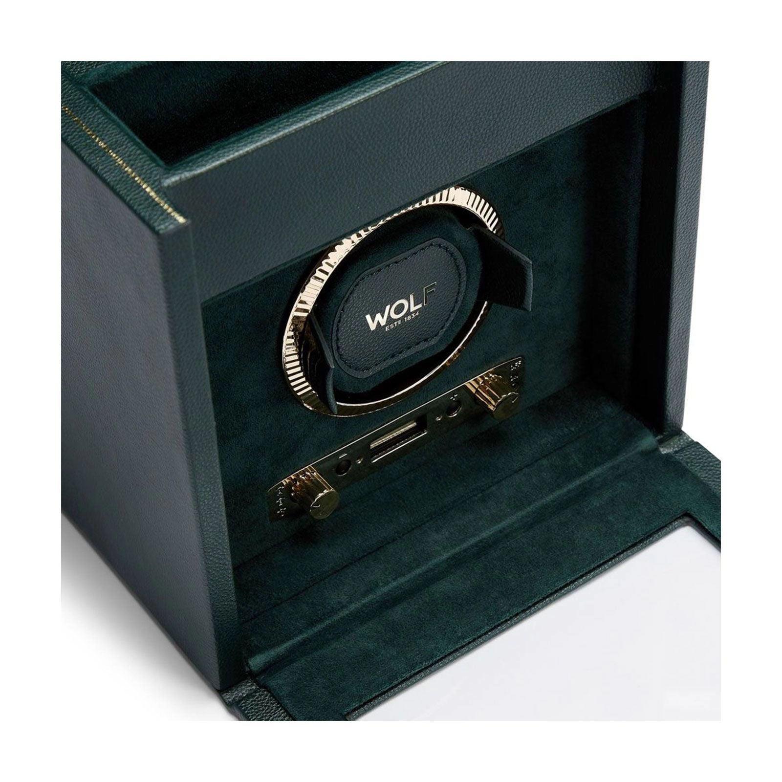 Wolf British Racing Single Watch Winder With Storage Green 792141