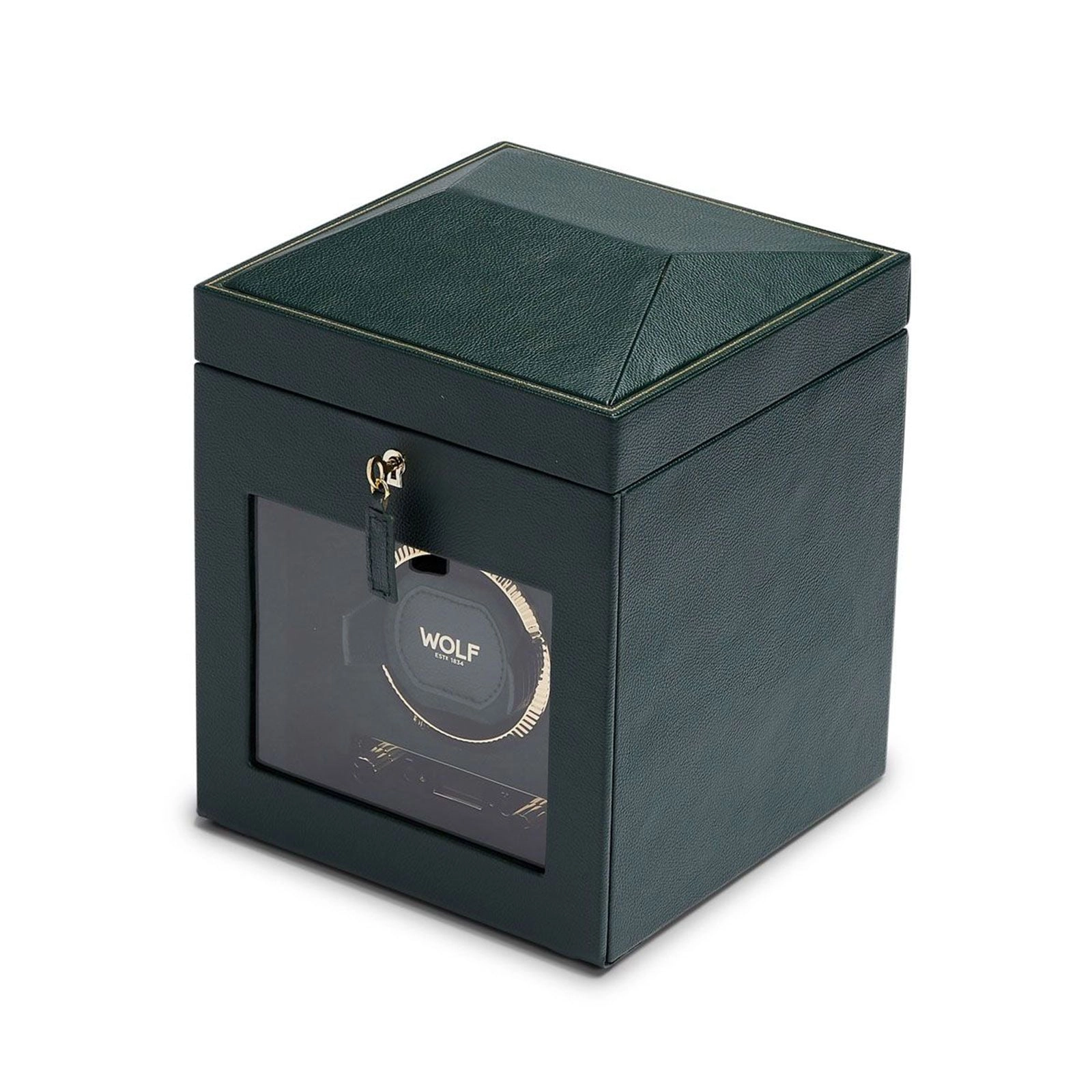 Wolf British Racing Single Watch Winder With Storage Green 792141
