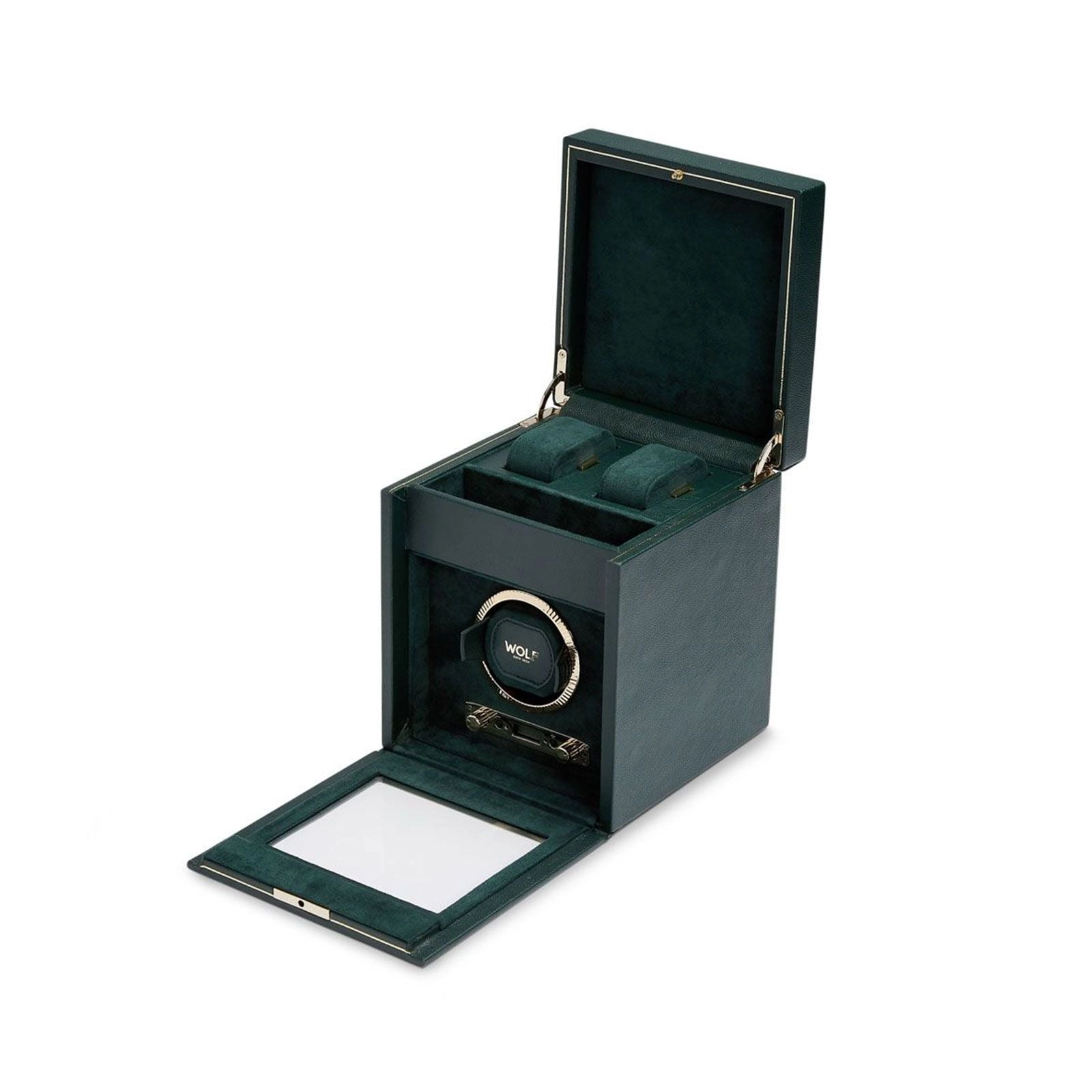 Wolf British Racing Single Watch Winder With Storage Green 792141