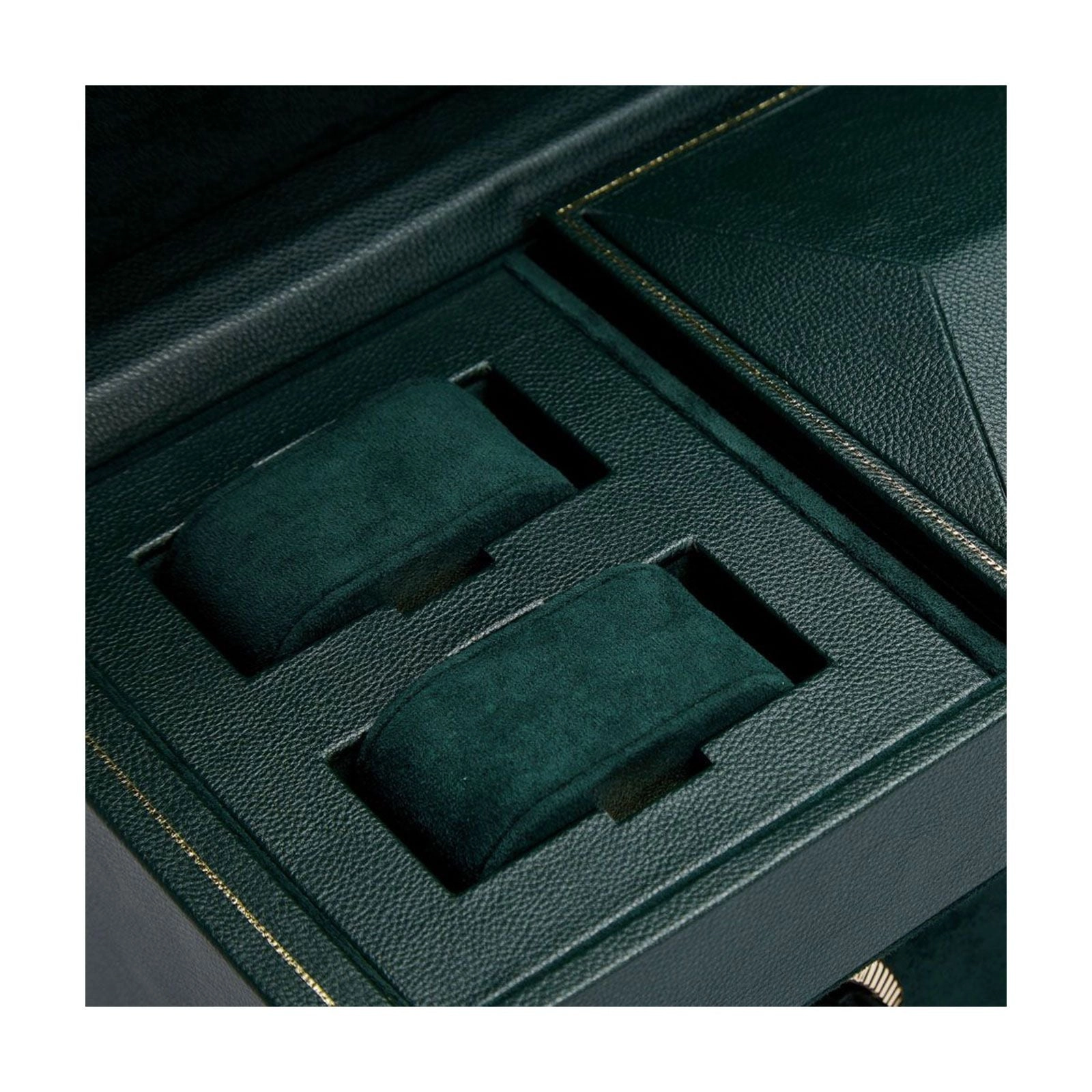 Wolf British Racing Triple Watch Winder With Storage Green 792341