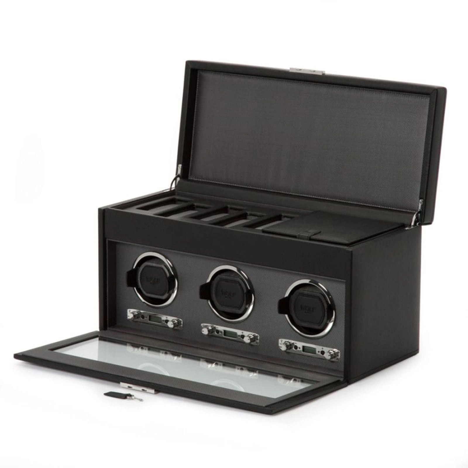 Wolf Viceroy Triple Watch Winder With Storage Black 456302