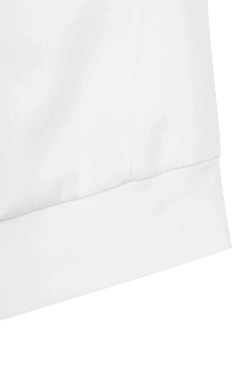 Women Athletic Half Zip-up Rib Sweatshirt White
