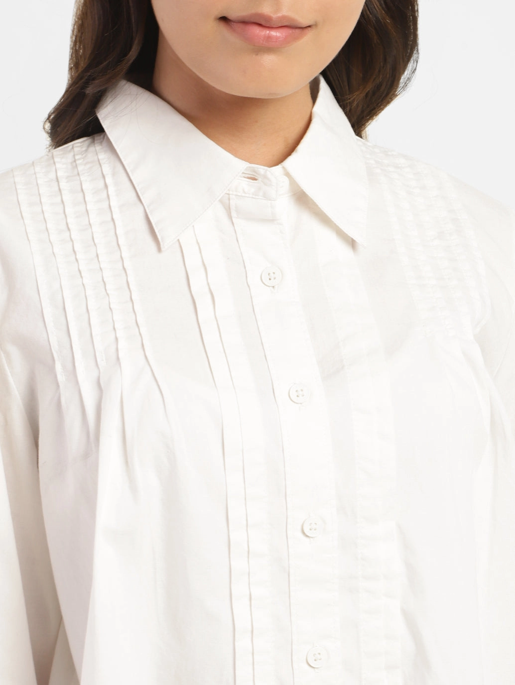 Women's Solid Spread Collar Shirt