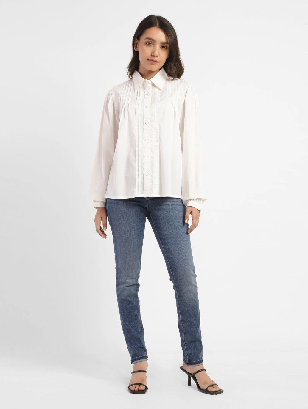 Women's Solid Spread Collar Shirt