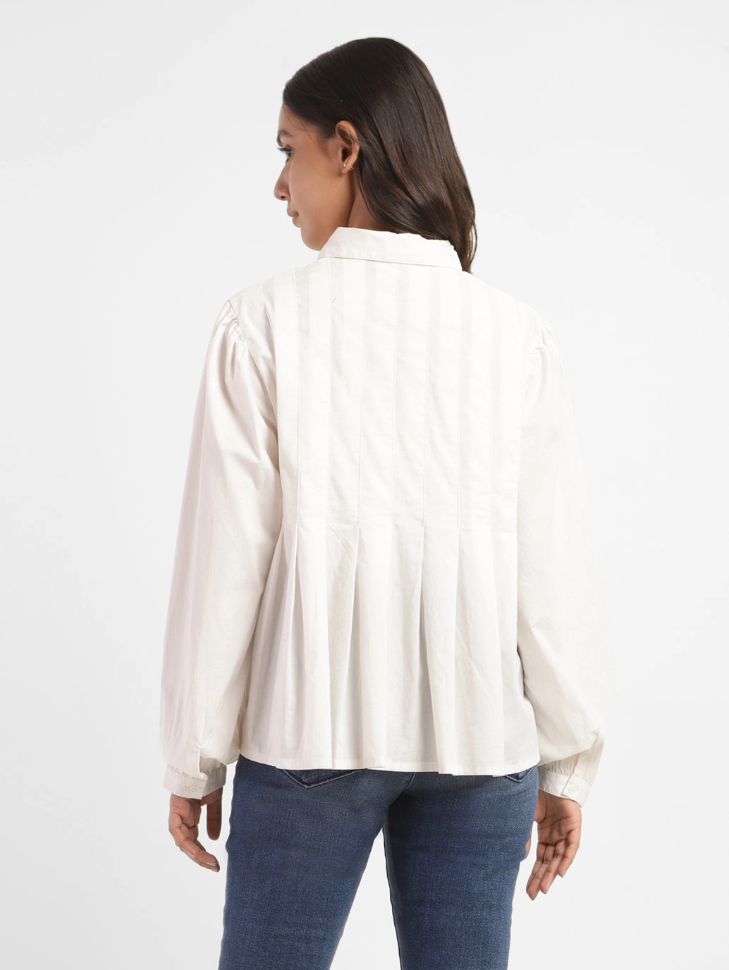 Women's Solid Spread Collar Shirt