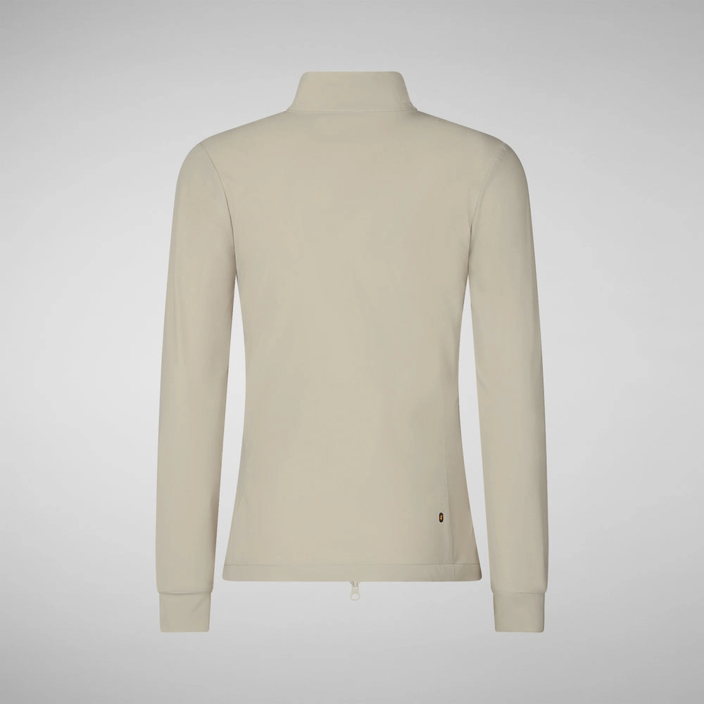 Women's stand up collar sweatshirt pella in rainy beige