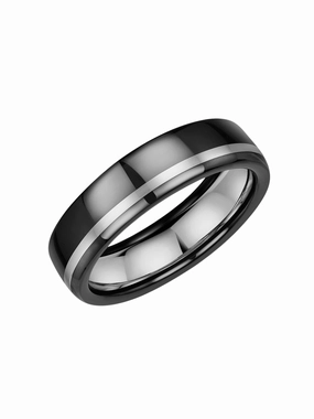 Zedd Zirconium, Platinum & Silver 6mm Wedding Ring