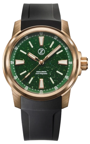 Zelos Aurora Field 38mm Bronze Green Aventurine